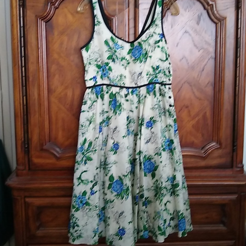Anthropologie Odille Floral Print Silk Dress Sz 2